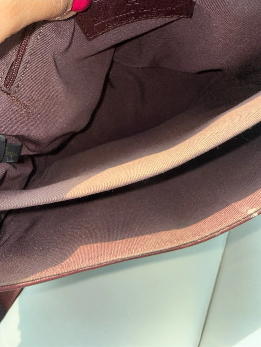 Etienne Aigner Burgundy Leather Crossbody with Gold Hardware
